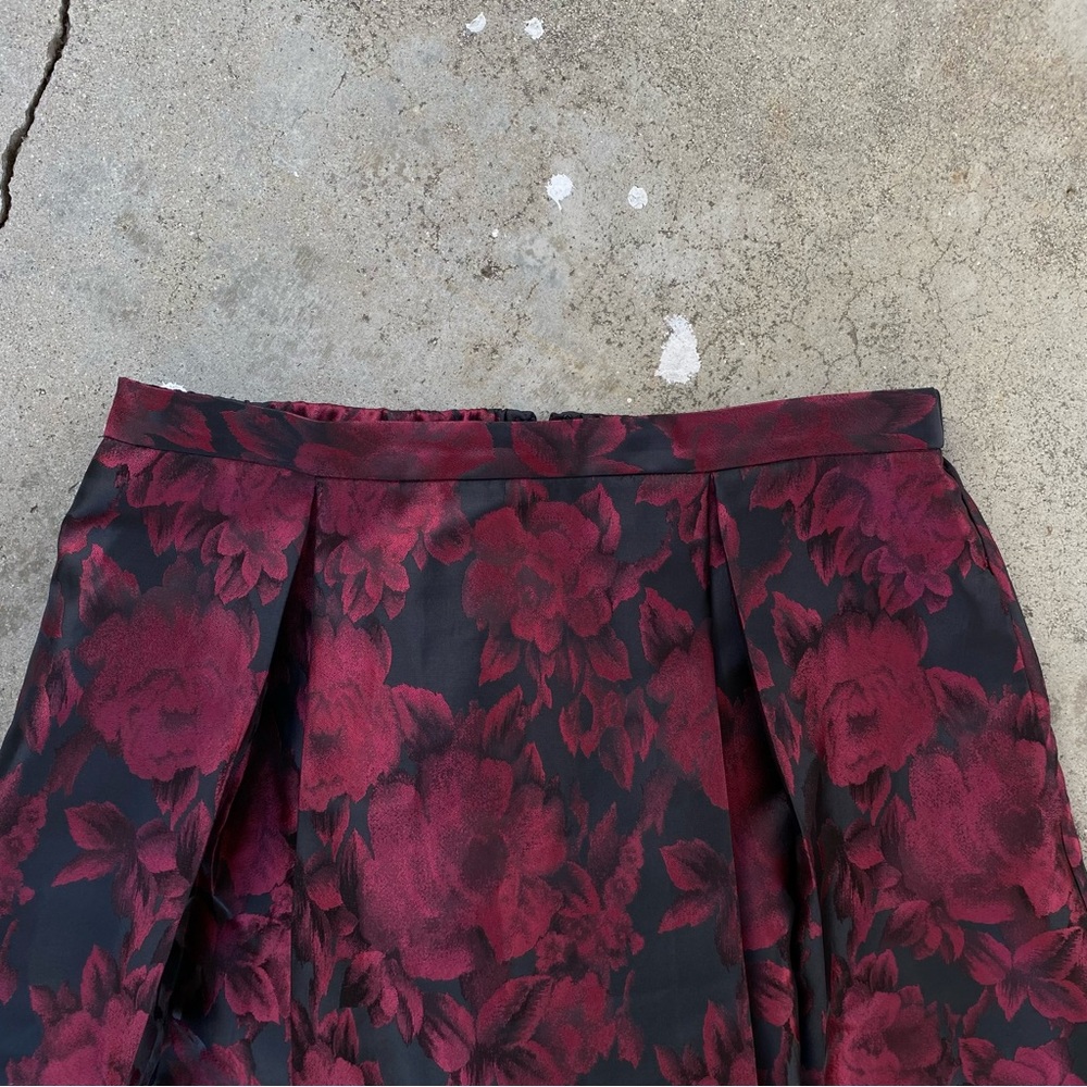 Alex Evenings | Black Floral Midi Skirt Brocade Dark Romantic - Picture 3 of 9